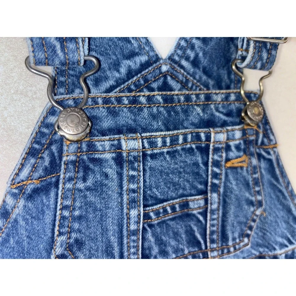 VINTAGE 90's GYMBOREE Denim Overalls Shortalls GYMSPORT Blue Toddler 18 24 Month